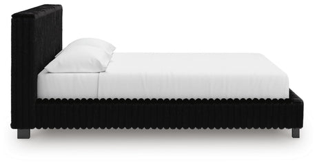 Zuraleus Black California King Upholstered Bed from Ashley Furniture - Luna Furniture