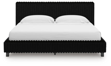 Zuraleus Black King Upholstered Bed, 2 Chests and 2 Nightstands from Ashley - Luna Furniture