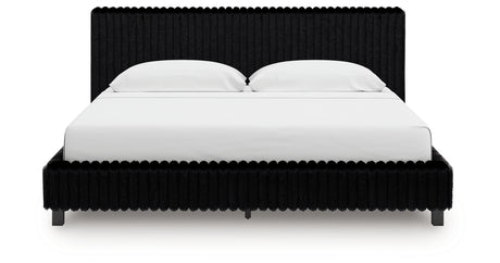 Zuraleus Black King Upholstered Bed from Ashley Furniture - Luna Furniture