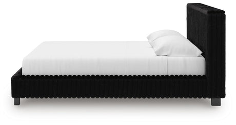Zuraleus Black King Upholstered Bed, 2 Chests and 2 Nightstands from Ashley - Luna Furniture