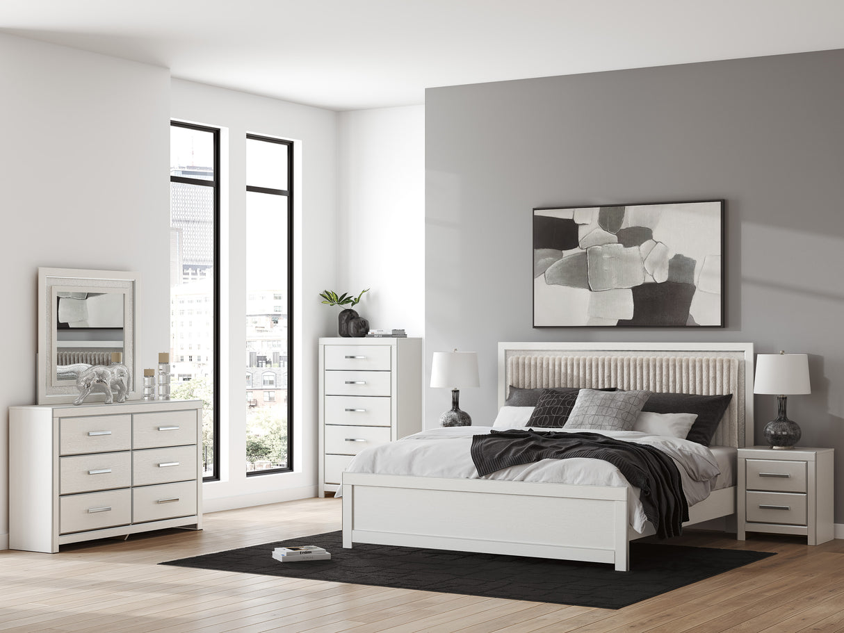 Zuraleus White Upholstered Platform Bedroom Set from Ashley - Luna Furniture
