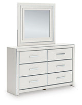 Zuraleus White Queen Upholstered Panel Bed with Mirrored Dresser and Nightstand from Ashley - Luna Furniture