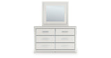 Zuraleus White Queen Upholstered Panel Bed with Mirrored Dresser and Nightstand from Ashley - Luna Furniture