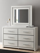 Zuraleus White Queen Upholstered Panel Bed with Mirrored Dresser and Nightstand from Ashley - Luna Furniture
