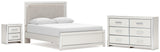 Zuraleus White Queen Upholstered Panel Bed with Dresser and Nightstand from Ashley - Luna Furniture
