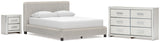 Zuraleus White Queen Upholstered Bed with Dresser and Nightstand from Ashley Furniture - Luna Furniture