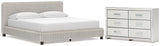 Zuraleus White California King Upholstered Bed with Dresser from Ashley Furniture - Luna Furniture