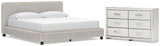 Zuraleus White California King Upholstered Bed with Dresser from Ashley Furniture - Luna Furniture