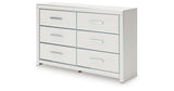 Zuraleus White Queen Upholstered Panel Bed with Dresser and Nightstand from Ashley - Luna Furniture