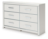 Zuraleus White Queen Upholstered Panel Bed with Dresser and Nightstand from Ashley - Luna Furniture