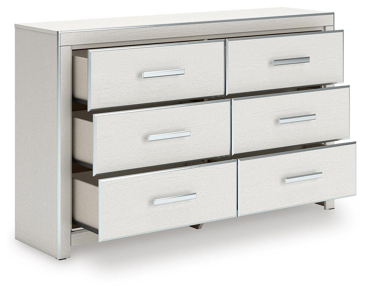 Zuraleus White Queen Upholstered Panel Bed with Dresser and Nightstand from Ashley - Luna Furniture