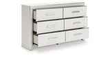 Zuraleus White Queen Upholstered Panel Bed with Dresser and Nightstand from Ashley - Luna Furniture