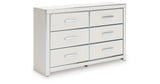 Zuraleus White Queen Upholstered Panel Bed with Dresser and Nightstand from Ashley - Luna Furniture