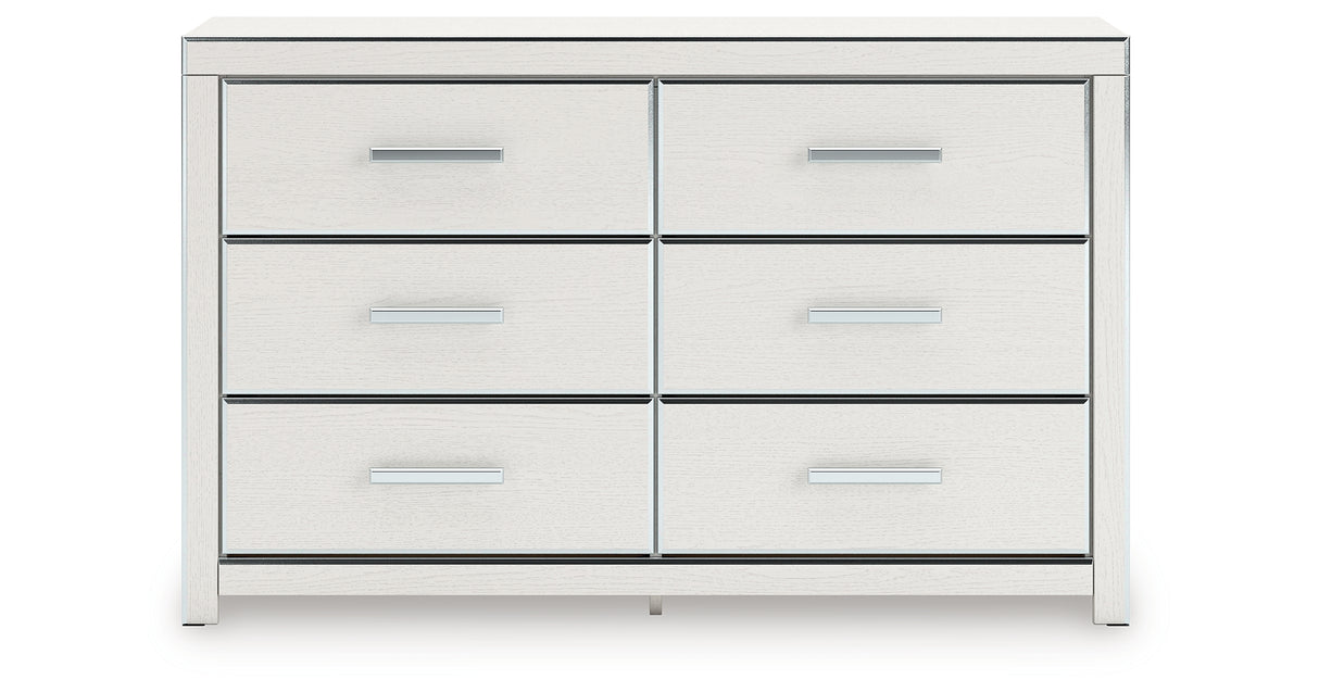 Zuraleus White Queen Upholstered Panel Bed with Dresser and Nightstand from Ashley - Luna Furniture