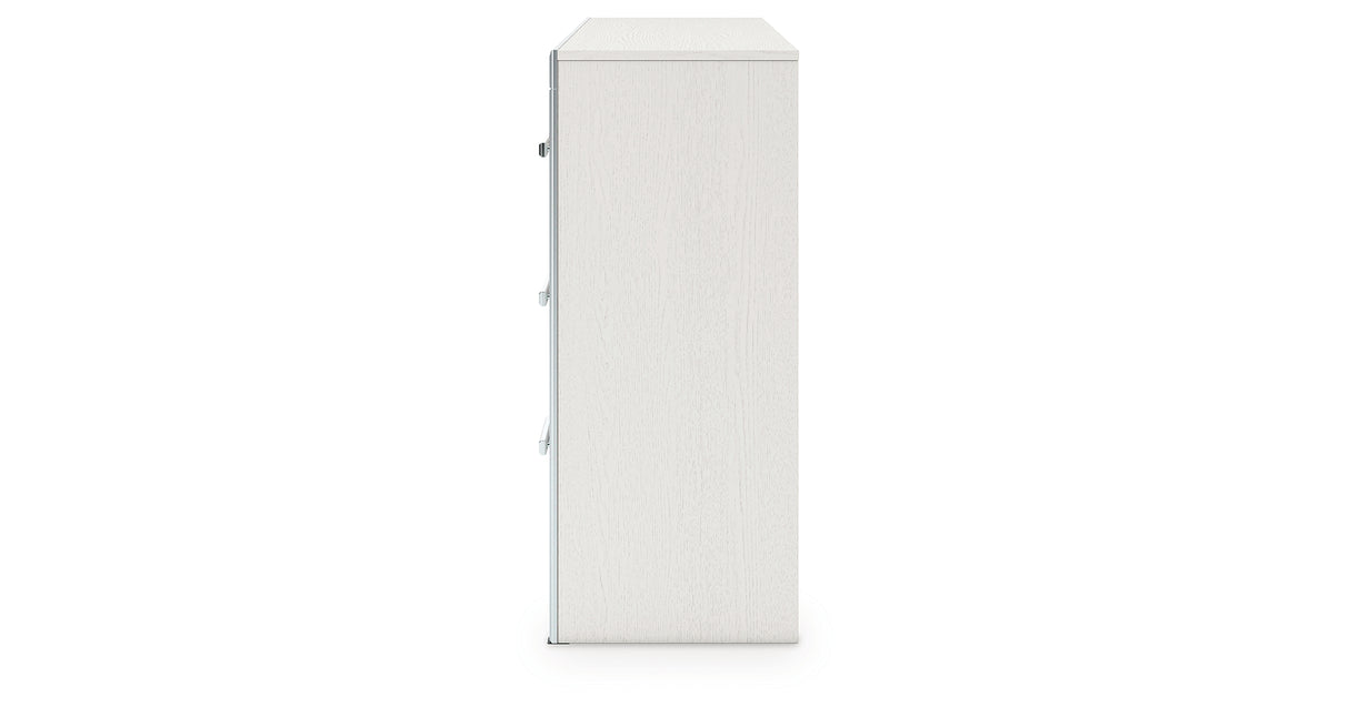 Zuraleus White Queen Upholstered Panel Bed with Dresser and Chest from Ashley - Luna Furniture
