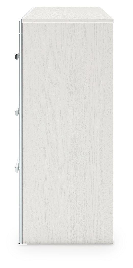 Zuraleus White Queen Upholstered Panel Bed with Dresser and Nightstand from Ashley - Luna Furniture