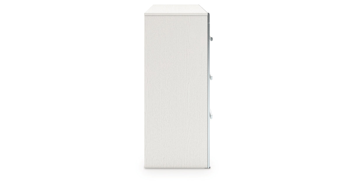 Zuraleus White Queen Upholstered Panel Bed with Dresser and Nightstand from Ashley - Luna Furniture
