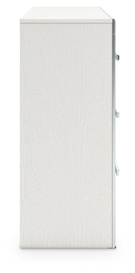 Zuraleus White Queen Upholstered Panel Bed with Dresser from Ashley - Luna Furniture