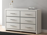 Zuraleus White Queen Upholstered Panel Bed with Dresser and Chest from Ashley - Luna Furniture