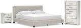 Zuraleus White King Upholstered Bed with Chest and Nightstand from Ashley - Luna Furniture