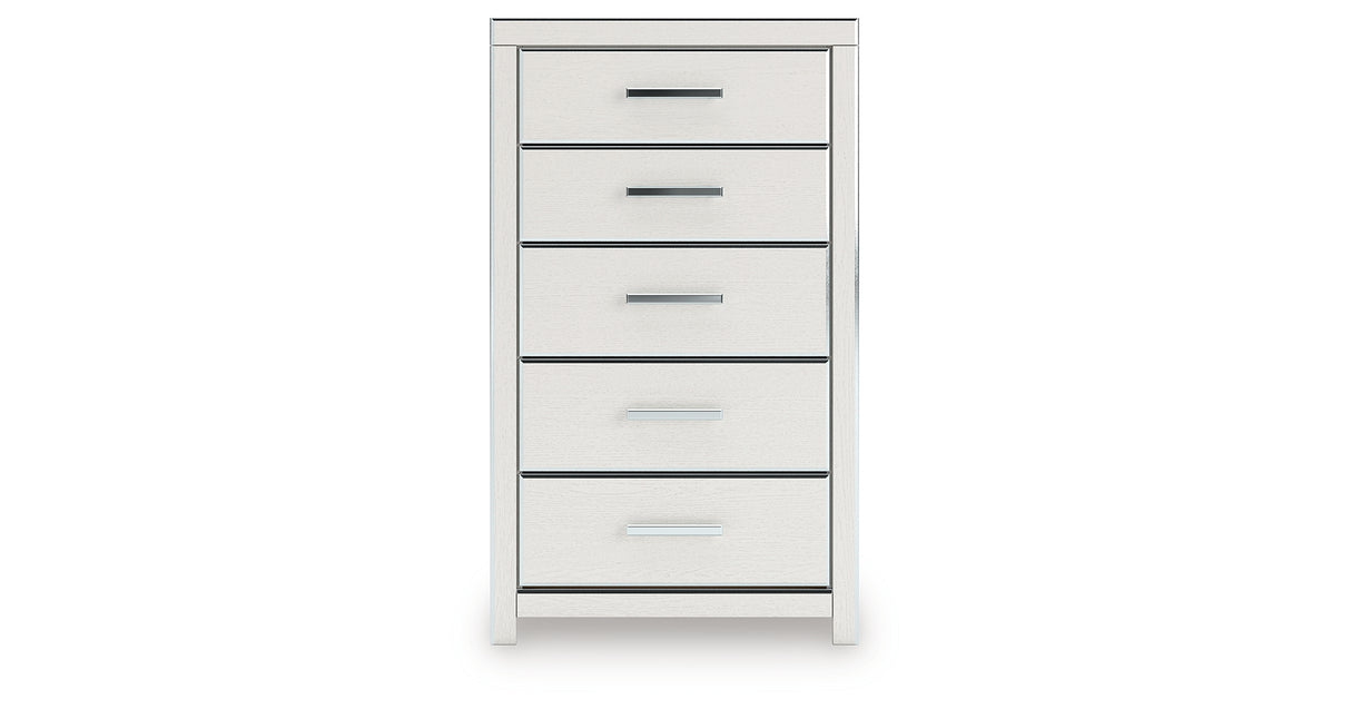Zuraleus White Queen Upholstered Panel Storage Bed with Dresser and Chest from Ashley - Luna Furniture