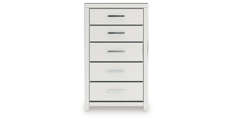Zuraleus White Queen Upholstered Panel Storage Bed with Dresser and Chest from Ashley - Luna Furniture