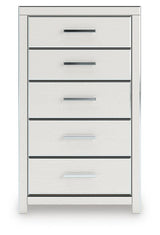 Zuraleus White Queen Upholstered Panel Bed with Mirrored Dresser and Nightstand from Ashley - Luna Furniture