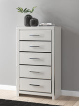 Zuraleus White Queen Upholstered Panel Storage Bed with Mirrored Dresser, Chest and Nightstand from Ashley - Luna Furniture