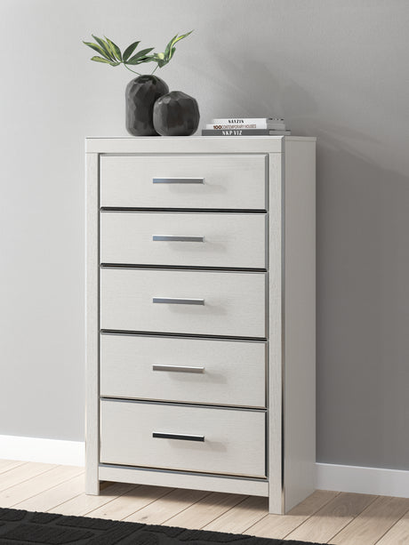 Zuraleus White Queen Upholstered Bed with Dresser and Chest from Ashley - Luna Furniture