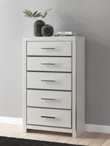 Zuraleus White Queen Upholstered Panel Bed with Dresser and Chest from Ashley - Luna Furniture