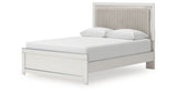 Zuraleus White Queen Upholstered Panel Bed with Mirrored Dresser and Nightstand from Ashley - Luna Furniture
