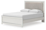 Zuraleus White Queen Upholstered Panel Bed with Dresser and Chest from Ashley - Luna Furniture