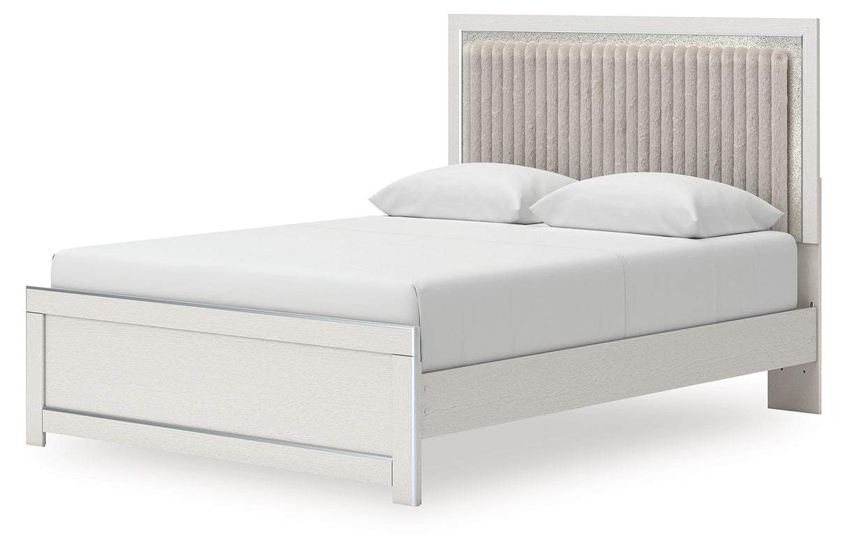 Zuraleus White Queen Upholstered Platform Bed from Ashley Furniture - Luna Furniture