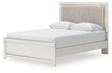 Zuraleus White Queen Upholstered Platform Bed from Ashley Furniture - Luna Furniture