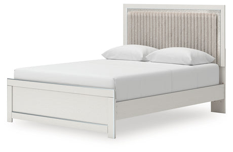 Zuraleus White Queen Upholstered Platform Bed from Ashley Furniture - Luna Furniture