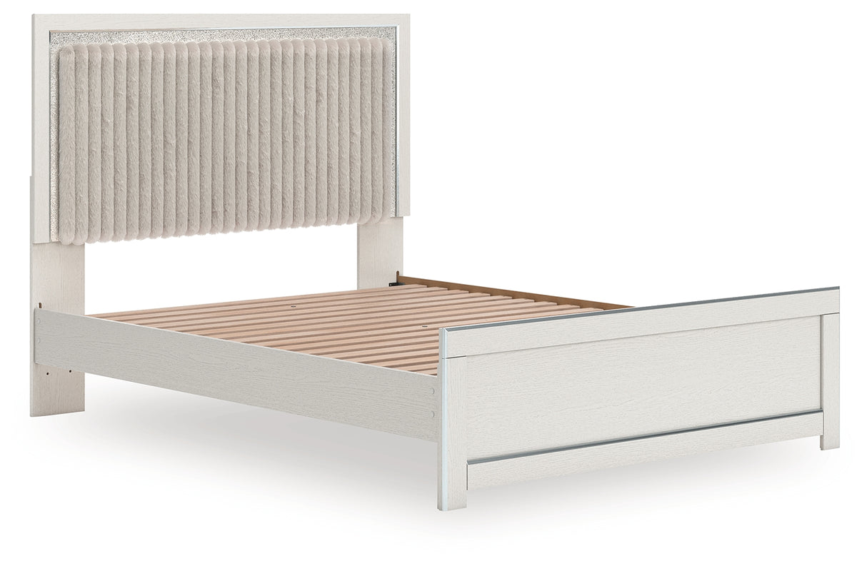 Zuraleus White Queen Upholstered Platform Bed from Ashley Furniture - Luna Furniture