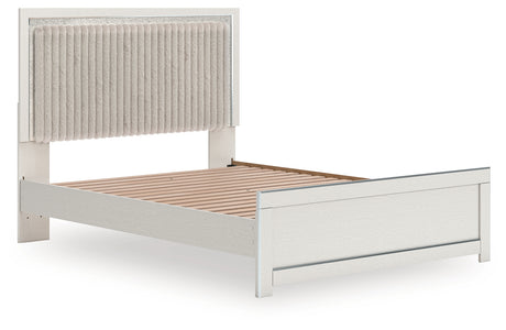 Zuraleus White Queen Upholstered Platform Bed from Ashley Furniture - Luna Furniture