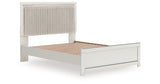 Zuraleus White Queen Upholstered Panel Bed with Mirrored Dresser and Nightstand from Ashley - Luna Furniture