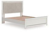 Zuraleus White Queen Upholstered Panel Bed with Mirrored Dresser and Nightstand from Ashley - Luna Furniture