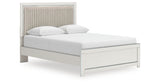 Zuraleus White Queen Upholstered Panel Bed with Mirrored Dresser and Nightstand from Ashley - Luna Furniture