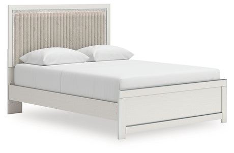 Zuraleus White Queen Upholstered Platform Bed from Ashley Furniture - Luna Furniture