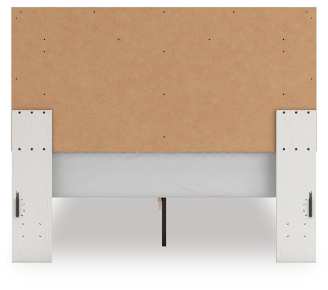 Zuraleus White Queen Upholstered Panel Bed with Mirrored Dresser, Chest and Nightstand from Ashley - Luna Furniture