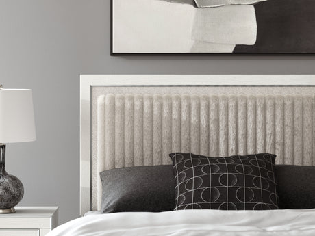 Zuraleus White Queen Upholstered Platform Bed from Ashley Furniture - Luna Furniture