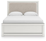 Zuraleus White Queen Upholstered Panel Bed with Mirrored Dresser and Nightstand from Ashley - Luna Furniture