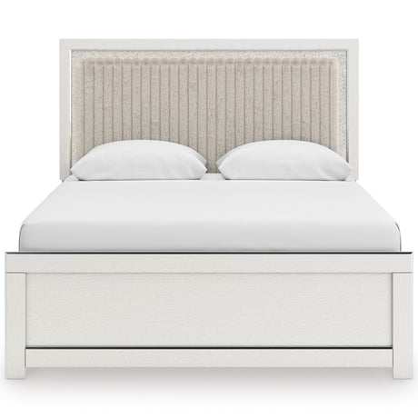 Zuraleus White Upholstered Platform Bedroom Set from Ashley Furniture - Luna Furniture