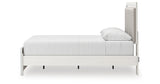 Zuraleus White Queen Upholstered Panel Bed with Mirrored Dresser and Nightstand from Ashley - Luna Furniture