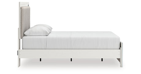 Zuraleus White Queen Upholstered Panel Bed with Dresser from Ashley - Luna Furniture