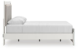 Zuraleus White Queen Upholstered Panel Bed with Mirrored Dresser and Nightstand from Ashley - Luna Furniture