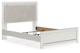 Zuraleus White Queen Upholstered Panel Bed with Mirrored Dresser and Nightstand from Ashley - Luna Furniture