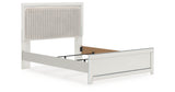Zuraleus White Queen Upholstered Panel Bed with Mirrored Dresser and Nightstand from Ashley - Luna Furniture